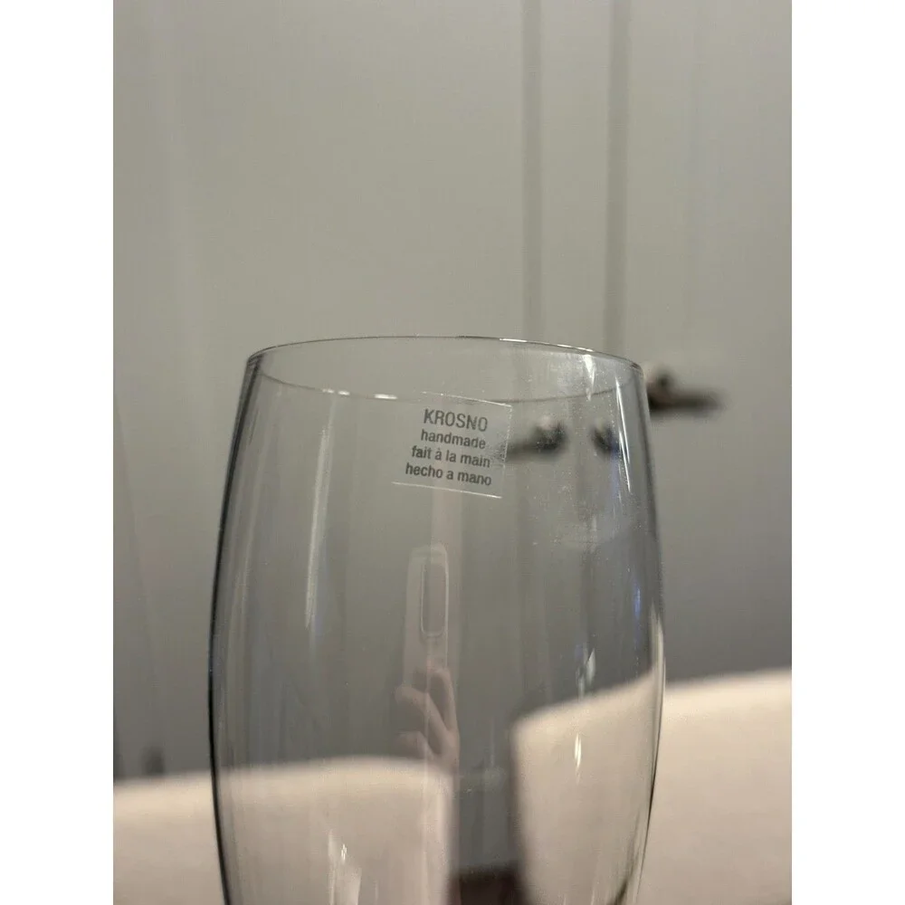 Set of 3 KROSNO Poland Crystal Bubble Pilsner Glasses Crate & Barrel